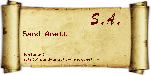 Sand Anett névjegykártya